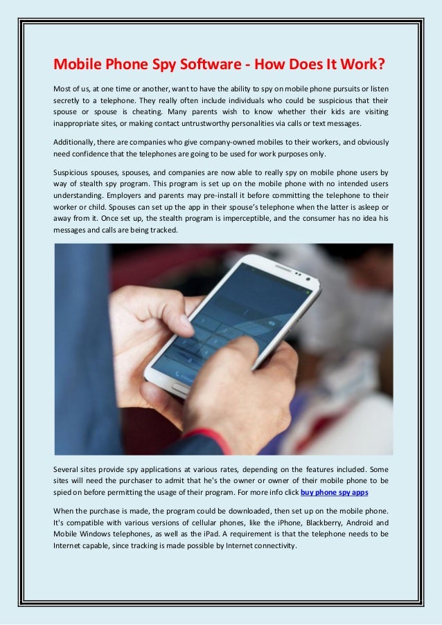 mobile phone spy software how does it work
